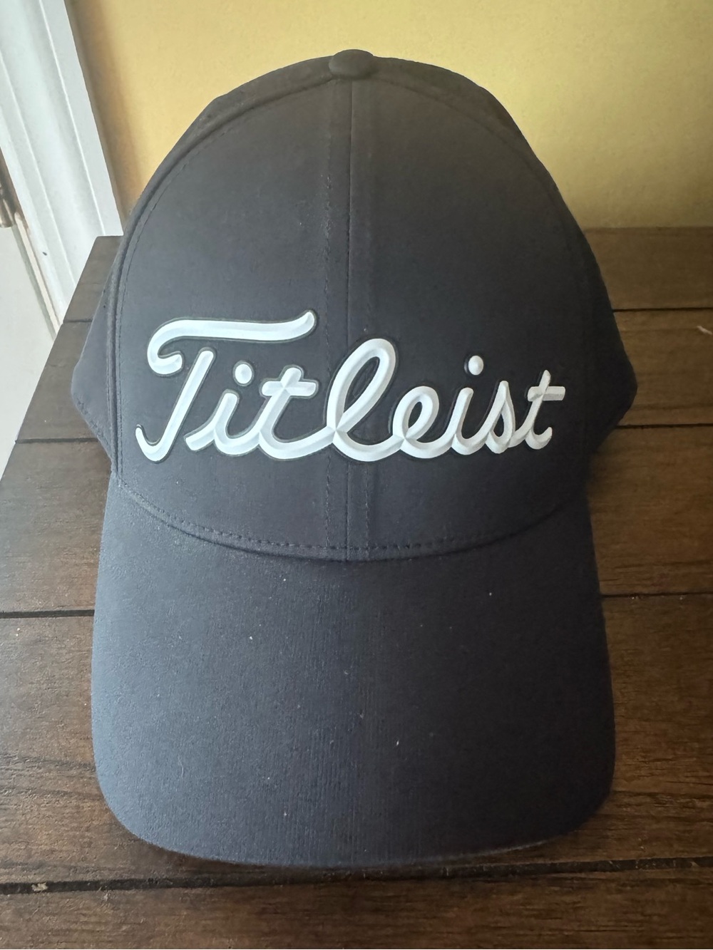 Titleist Black Hat with White Script Logo